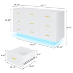 Luxury High Gloss Dresser with LED Underlight and Spacious Storage Drawers