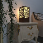 Beautiful Modern Look Wooden Night Light Floral Pattern Table Lamp For Home Decor | Living Room