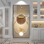 Golden Elegance Hallway Premium Acrylic Vertical Wall Art