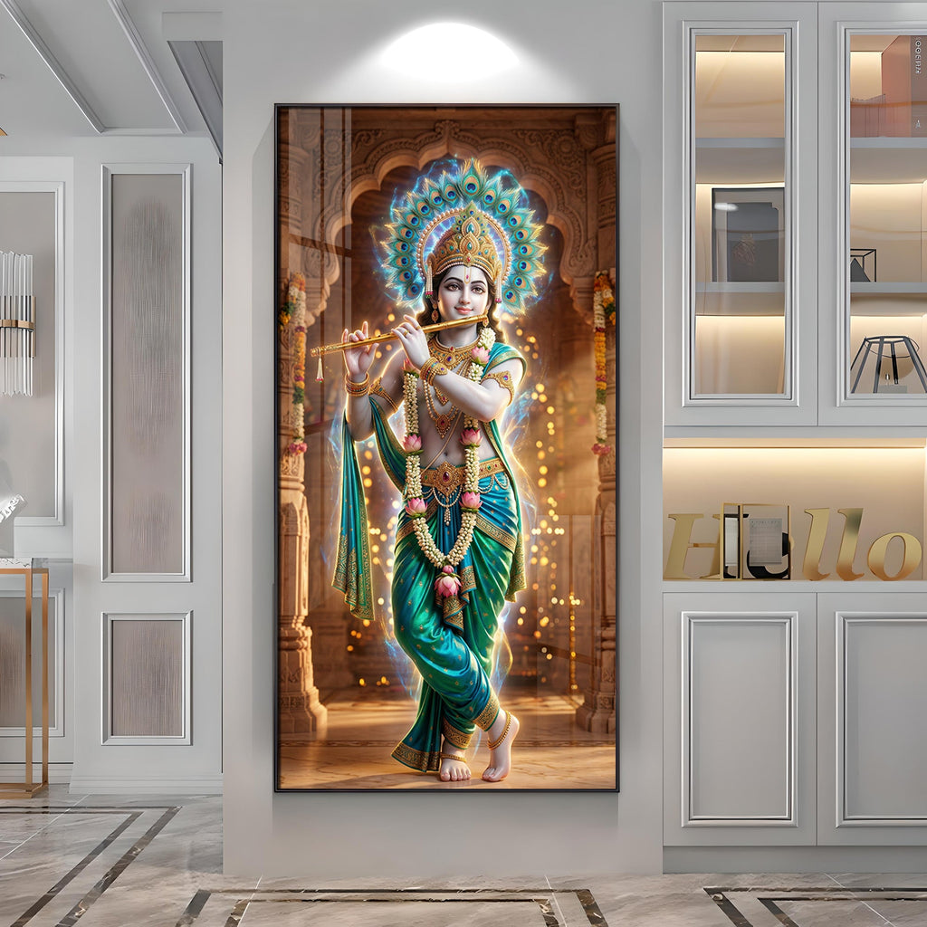 Krishna's Essence High-Definition Premium Acrylic Vertical Wall Art