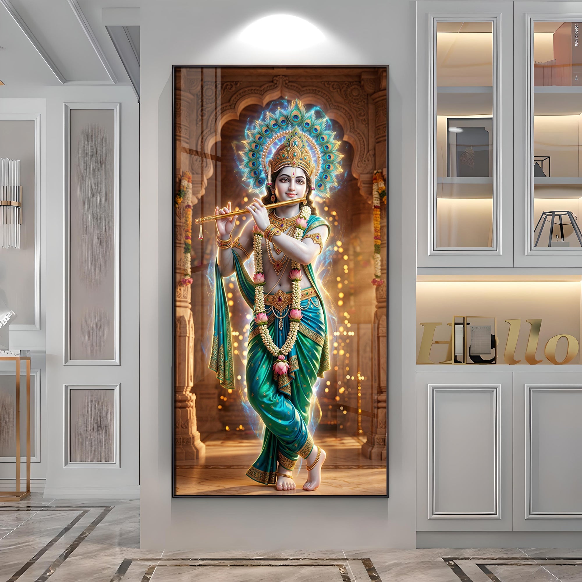 Krishna's Essence High-Definition Premium Acrylic Vertical Wall Art