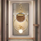Golden Elegance Hallway Premium Acrylic Vertical Wall Art