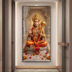 Divine Blessings Of Hanuman Ji Premium Acrylic Vertical Wall Art