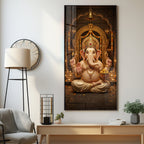 Lord Shree Ganesh Ji Premium Acrylic Vertical Wall Art