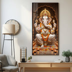 Ganesh Ji Eternal Wisdom Premium Acrylic Vertical Wall Art