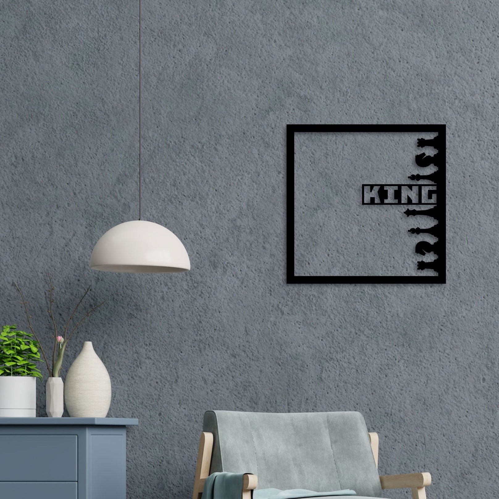 Checkmate in Style – Chess King Metal Wall Art