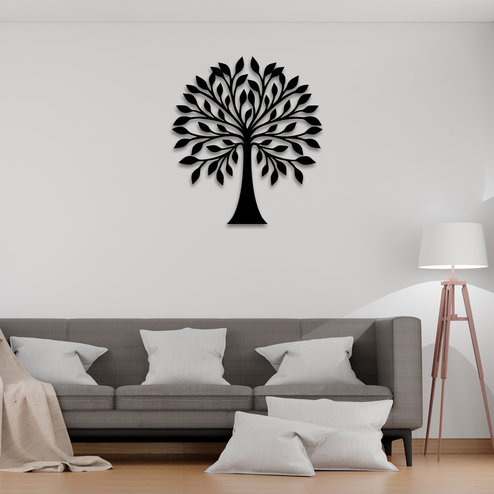 Decor Smart Tree of Life Design Black Mild Steel Home Decor | Modern Handmade Metal Wall Hanging | Elegant Nature Theme Steel Decorative Accent for Living Room Bedroom or Hall Wall