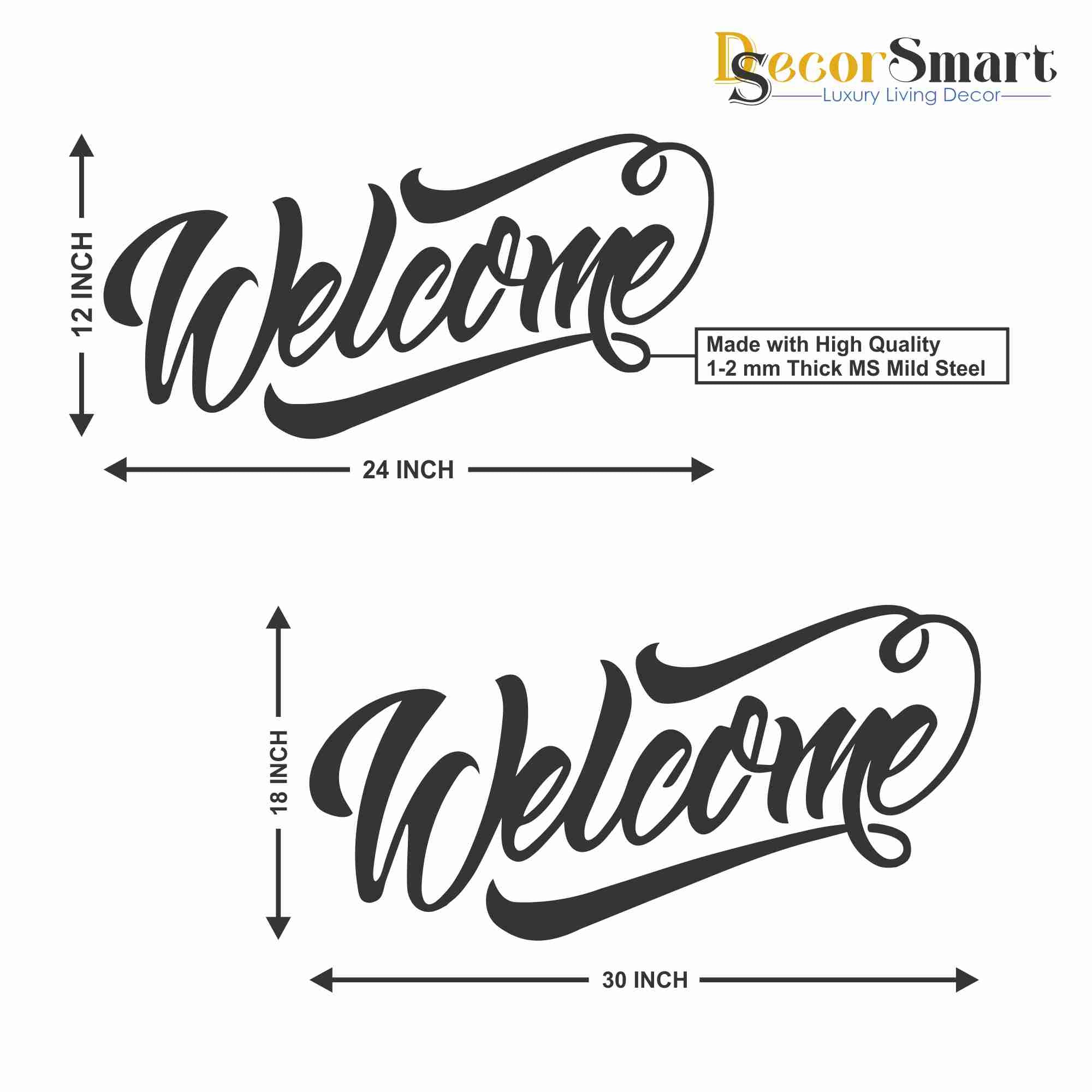 Welcome Metal Wall Art – Elegant Entryway Decor by Decor Smart