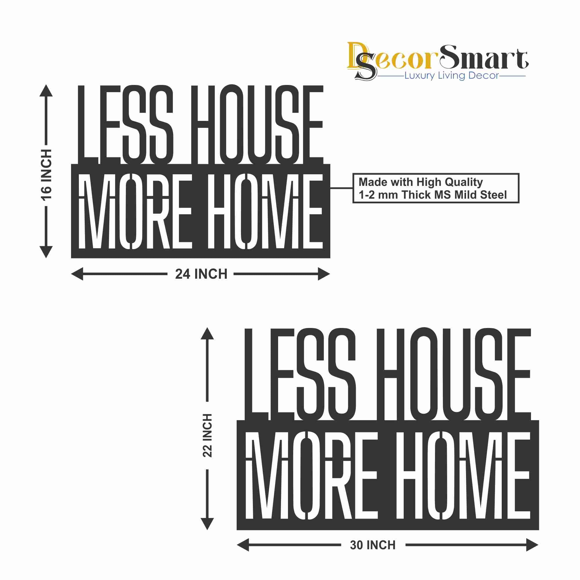 Less House More Home Metal Wall Art