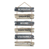 Inspirational Wooden Wall Hanging with Motivational Quotes