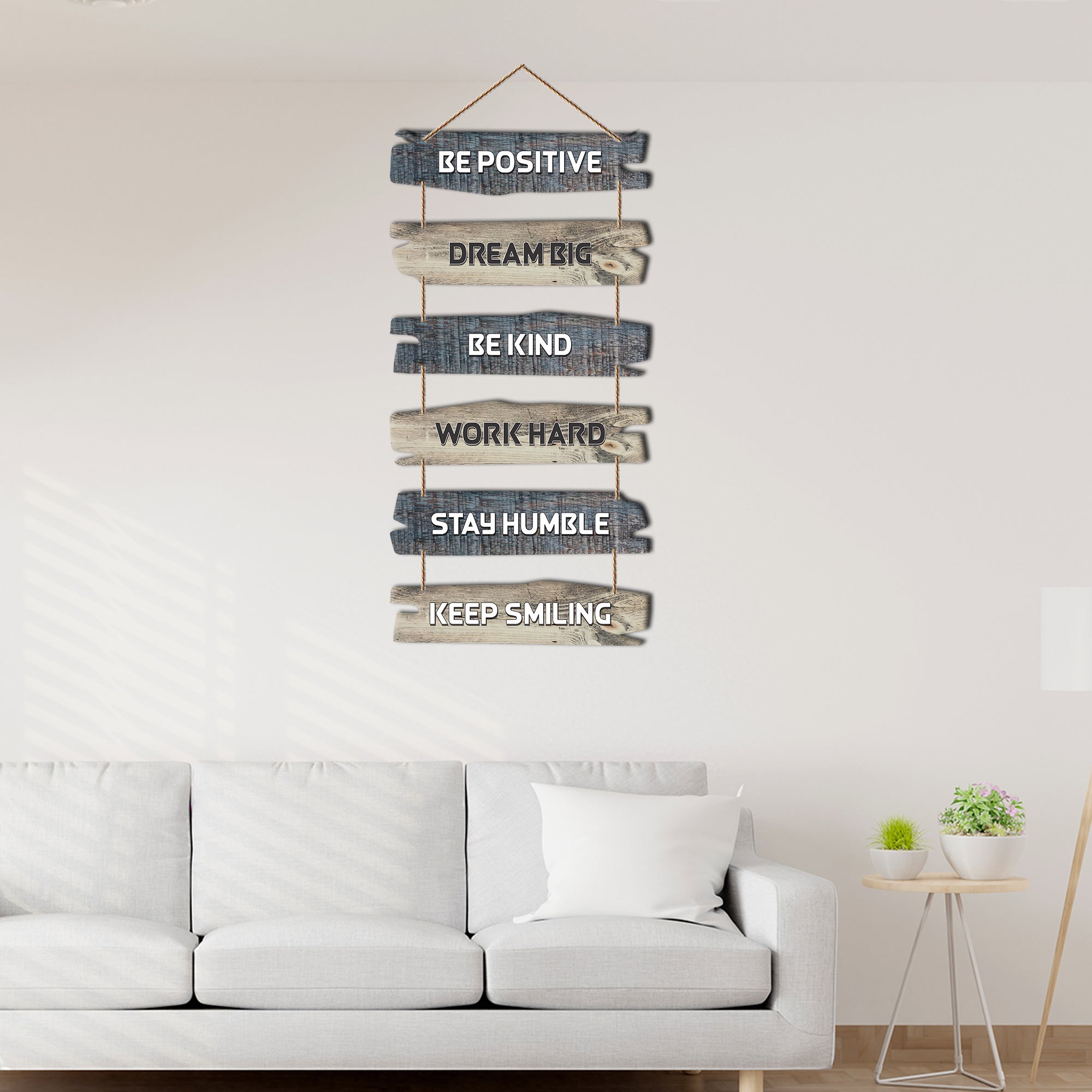 Inspirational Wooden Wall Hanging with Motivational Quotes