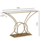 Artistic Marble Console Table with Gold Circular and Curved Frame
