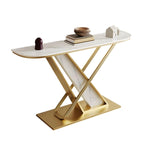 Premium Marble Console Table Featuring Elegant Gold Detailing