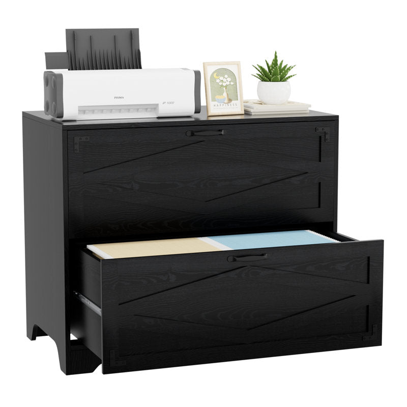 Two Drawer Filing Cabinet with Storage Top for Home Office Organization