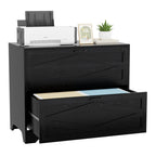 Two Drawer Filing Cabinet with Storage Top for Home Office Organization