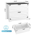 Two Drawer Filing Cabinet with Storage Top for Home Office Organization