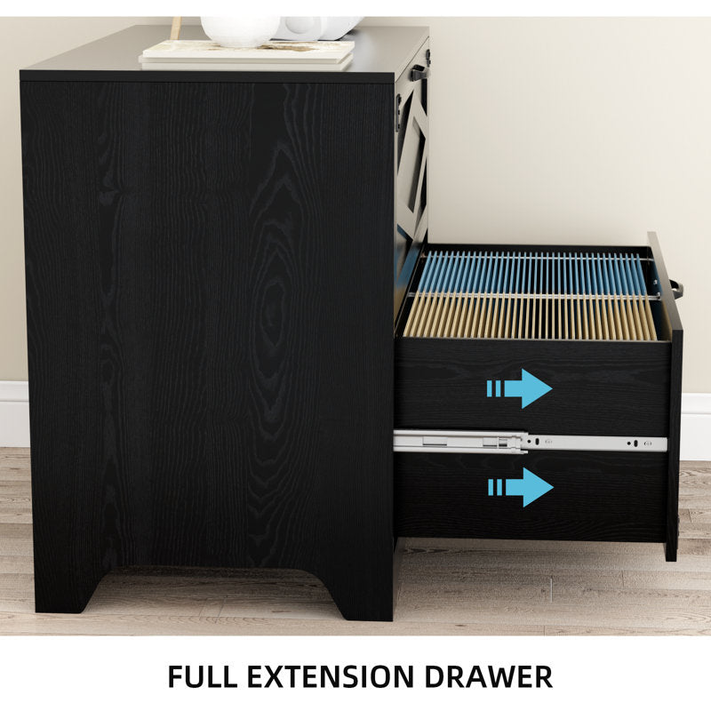 Two Drawer Filing Cabinet with Storage Top for Home Office Organization