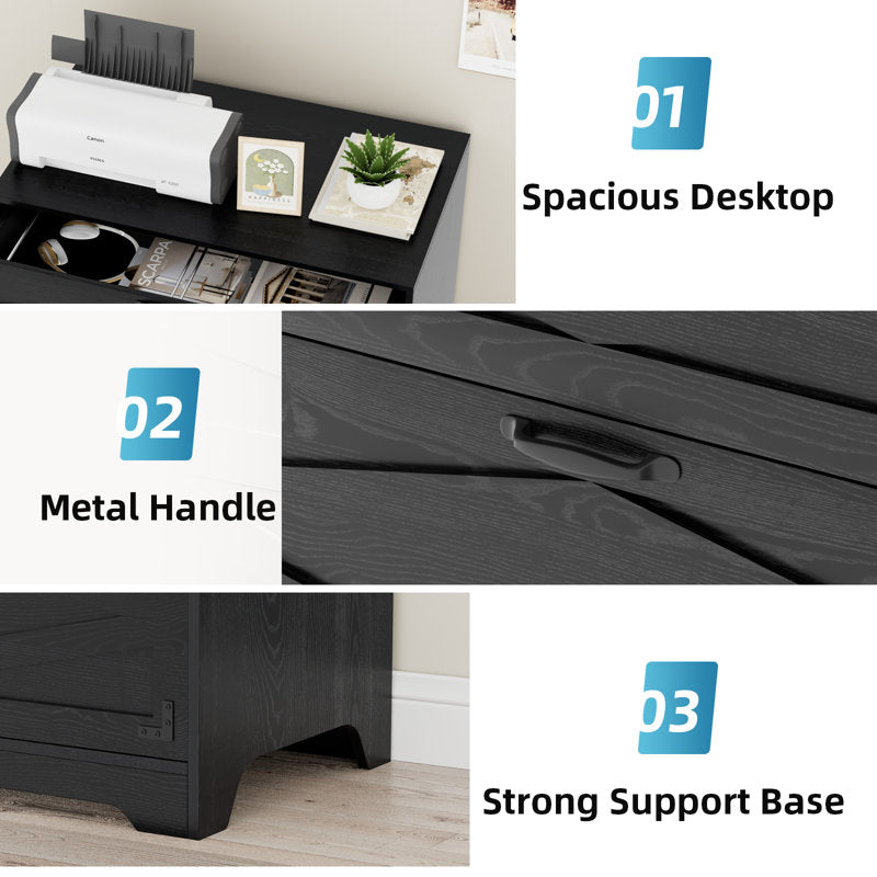 Two Drawer Filing Cabinet with Storage Top for Home Office Organization