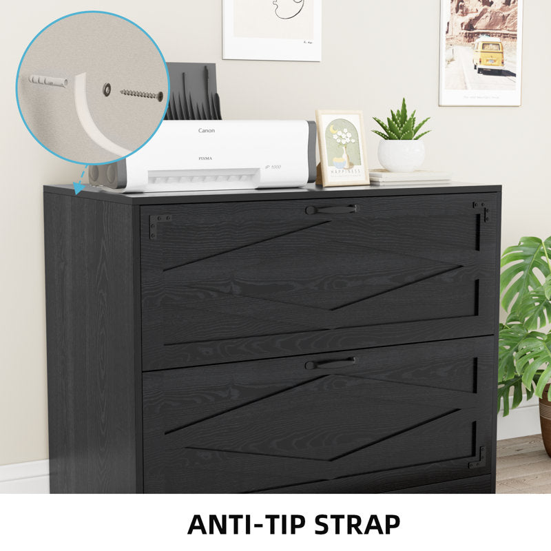 Two Drawer Filing Cabinet with Storage Top for Home Office Organization