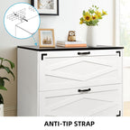 Two Drawer Filing Cabinet with Storage Top for Home Office Organization