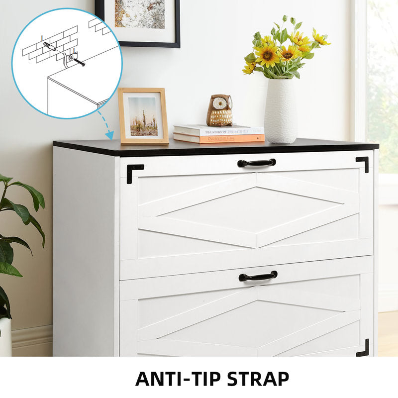 Two Drawer Filing Cabinet with Storage Top for Home Office Organization