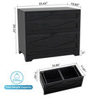 Two Drawer Filing Cabinet with Storage Top for Home Office Organization