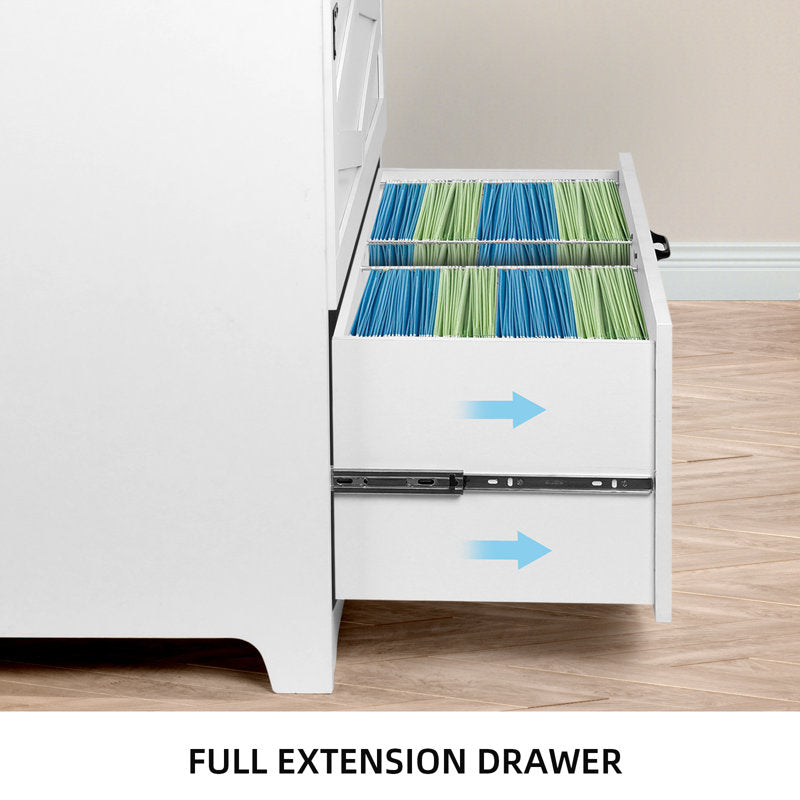 Two Drawer Filing Cabinet with Storage Top for Home Office Organization