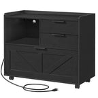 Mobile Filing Cabinet with Two Drawers and Cabinet Storage for Documents