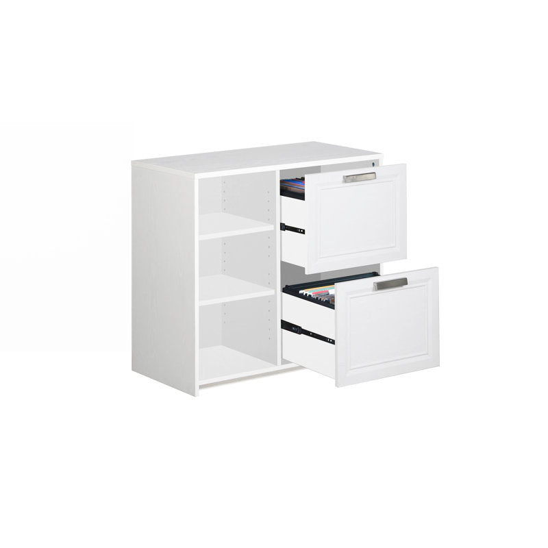 Two Drawer Filing Cabinet with Open Shelves for Home Office Storage