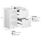 Two Drawer Filing Cabinet with Open Shelves for Home Office Storage