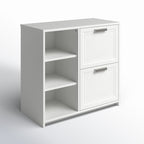 Two Drawer Filing Cabinet with Open Shelves for Home Office Storage