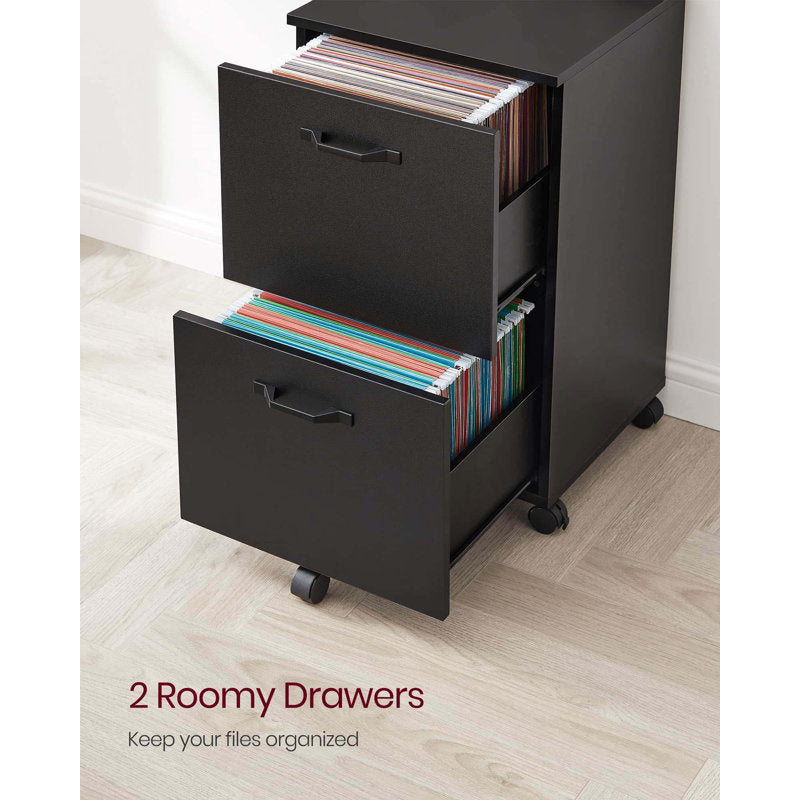 Modern Two Drawer Filing Cabinet for Office File and Document Storage