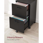 Modern Two Drawer Filing Cabinet for Office File and Document Storage