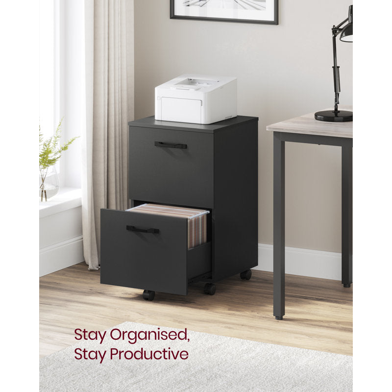 Modern Two Drawer Filing Cabinet for Office File and Document Storage
