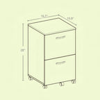 Modern Two Drawer Filing Cabinet for Office File and Document Storage