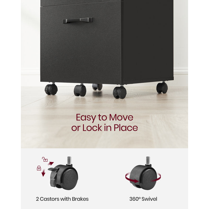 Modern Two Drawer Filing Cabinet for Office File and Document Storage