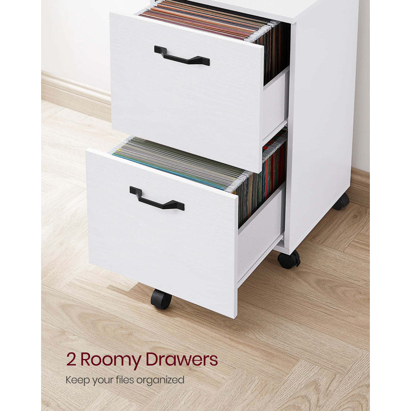 Modern Two Drawer Filing Cabinet for Office File and Document Storage