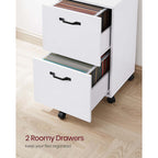 Modern Two Drawer Filing Cabinet for Office File and Document Storage