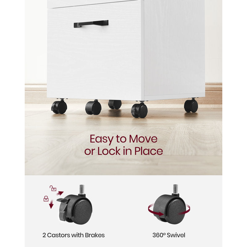 Modern Two Drawer Filing Cabinet for Office File and Document Storage