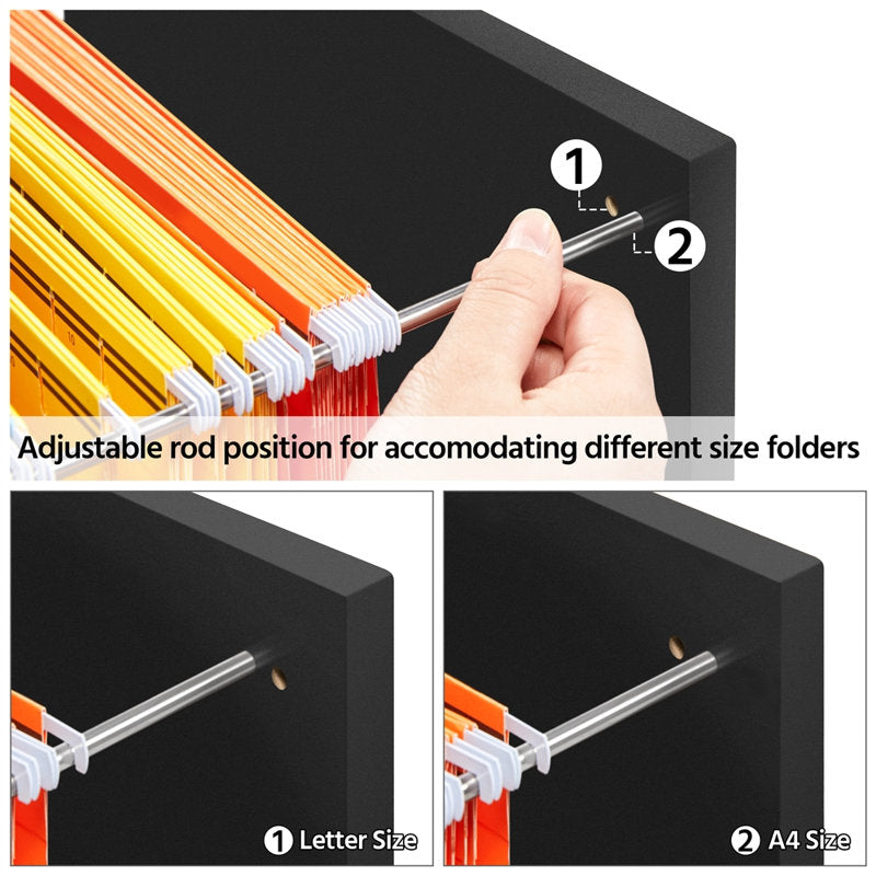 Office Filing Cabinet with Lockable Drawers and Shelves for Document Organization