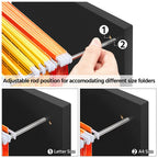 Office Filing Cabinet with Lockable Drawers and Shelves for Document Organization