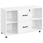 Office Filing Cabinet with Lockable Drawers and Shelves for Document Organization