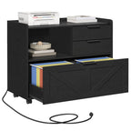 Home Office Filing Cabinet with Two Drawers Open Shelf and Storage Cabinet