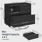 Home Office Filing Cabinet with Two Drawers Open Shelf and Storage Cabinet