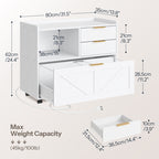 Home Office Filing Cabinet with Two Drawers Open Shelf and Storage Cabinet