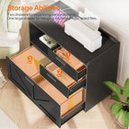 Home Office Filing Cabinet with Two Drawers Open Shelf and Storage Cabinet