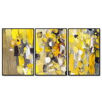 Beautiful Colorful Texture Abstract Art Floating Wall Painting Set of 3