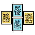 Food Lover Quotes Premium Wall Frame Set of Four