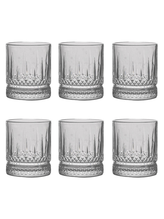 6 Pcs Premium Ribbed Whiskey Glasses 250ml