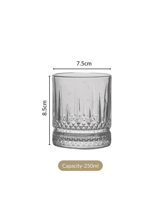 6 Pcs Premium Ribbed Whiskey Glasses 250ml
